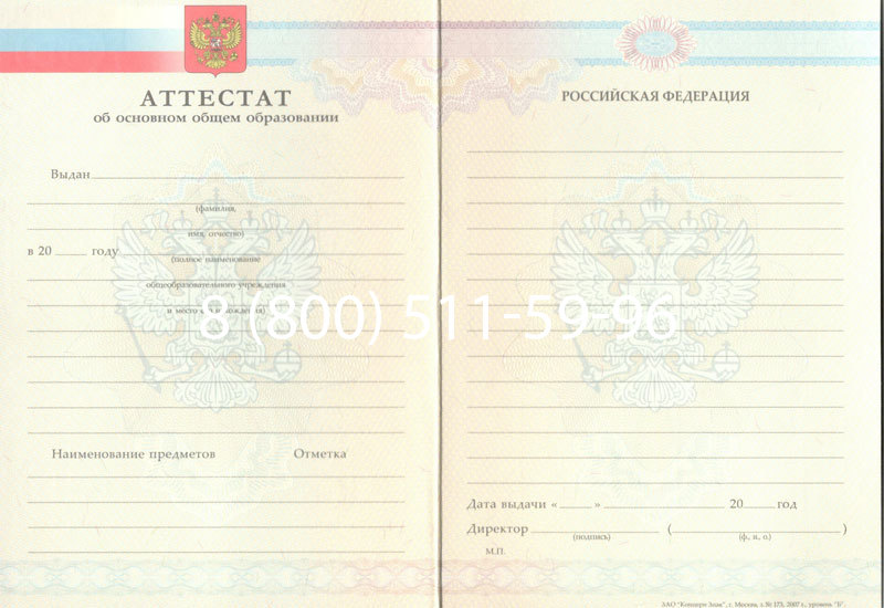 Купить Аттестат за 9 класс 2007-2010 годов в Щёлково Купить Аттестат за 9 класс 2007-2010 годов в Щёлково